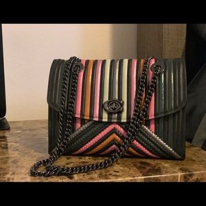 NWOT Coach Parker black multiblock pattern bag